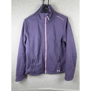 Under Armour Jacket‎ Womens Large Purple Fleece Full Zip Lined Pockets Winter